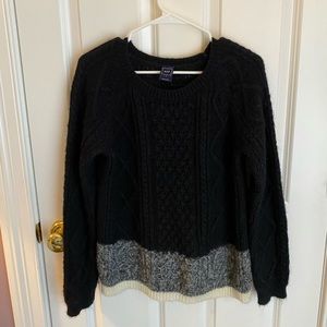 Soft, cozy black and white sweater